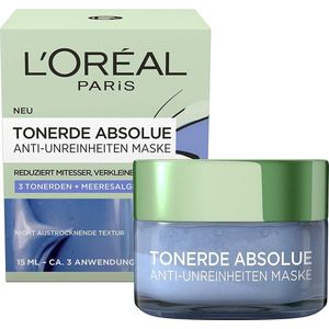 L'OREAL pure klei Anti-Imperfecties Gezichtsmasker - 3 kleisoorten en Zeewier Extract - 15 ml