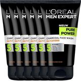 L’Oréal Paris Men Expert Pure Charcoal Gezichtsreiniging - 6 x 100 ml - Voordeelverpakking