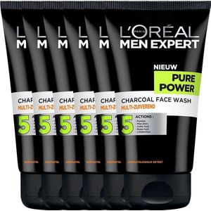 L’Oréal Paris Men Expert Pure Charcoal Gezichtsreiniging - 6 x 100 ml - Voordeelverpakking