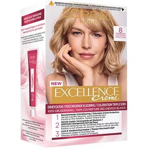 L’Oréal Paris Collectie Excellence 3-voudige verzorging crèmekleur 8 Blonde