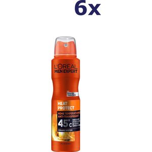 6x L'Oreal Men Expert Deospray 150ml Heat Protect