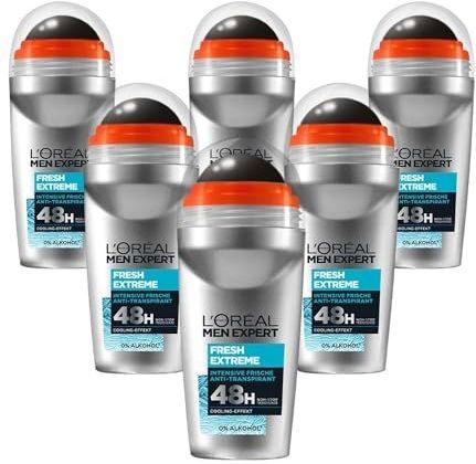 L'Oréal Men Expert - Fresh Extreme - Deodorant Roll-on - 6 x 50 ml - Ultra Verkoelend Effect