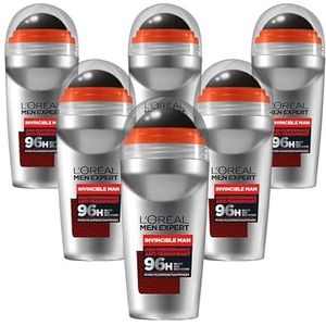 L'Oréal Men Expert Invincible Man krachtige deodorant voor heren, geurremmend voor 96 uur, met micro-vochtabsorberende Invincible Man, 6 x 50 ml
