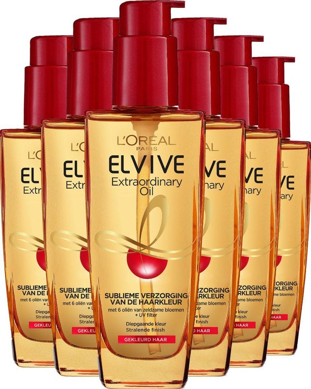 L'Oréal Paris Elvive Extraordinary Oil - Haarolie - Gekleurd Haar - 6 x 100 ml