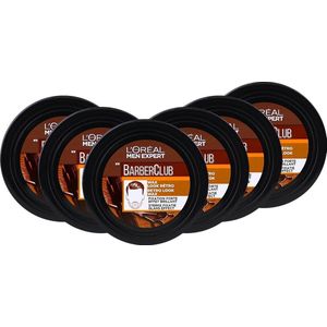 L'Oréal Paris Men Expert Barber Club - Slicked Hair Effect Wax - 6 x 75ml - Voordeelverpakking