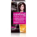 L’Oréal Paris Casting Crème Gloss Parelmoer Kastanjebruin 4102 - Semi-permanente Haarkleuring Zonder Ammoniak