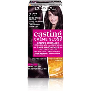 L'Oréal Paris Casting Crème Gloss Donker Parelmoer Asbruin 3102 - Semi-permanente Haarkleuring Zonder Ammoniak