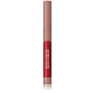 L'Oreal Paris Onfeilbare Zeer Matte Lip Crayon Lippenstift, Smudge Proof, Rode Lippenstift, 113 Brulee Ever, 1 kg