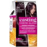 6x L'Oréal Casting Crème Gloss Haarkleuring 316 Blackberry - Violet Bruin