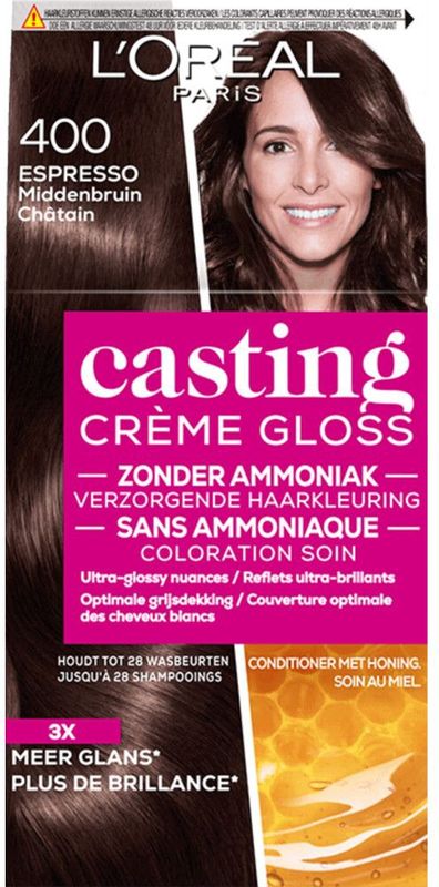 6x L'Oréal Casting Crème Gloss Haarkleuring 400 Espresso - Middenbruin