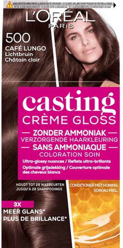 6x L'Oréal Casting Crème Gloss Semi-Permanente Haarkleuring 500 Café Lungo - Lichtbruin