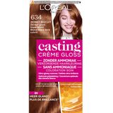 L'Oréal - Casting Crème Gloss - Haarkleuring - 634 Donker Goud Koperblond