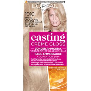 6x L'Oréal Casting Crème Gloss Semi-Permanente Haarkleuring 1010 White Chocolate - Extra Licht Asblond