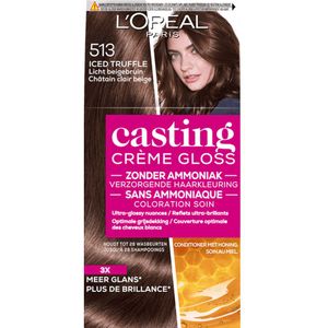 6x L'Oréal Casting Crème Gloss Semi-Permanente Haarkleuring 513 Iced Truffle - Licht Beigebruin