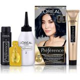 6x L'Oréal Préférence Permanente Haarkleuring 2.1 Blauw Zwart