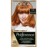 3x L'Oréal Préférence Permanente Haarkleuring 7.4 Mango Koper
