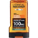 L'Oréal Paris Men Expert XXL Douchegel en shampoo voor mannen, voor het reinigen van lichaam, haar en gezicht, douchebad met taurine, Hydra Energy, 1 x 400 ml
