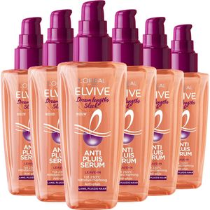 L'Oréal Paris Elvive Dream Lengths Sleek Haarserum Voordeelverpakking Met Keratine - Lang, Beschadigd Haar - Unisex - 6 x 100ml