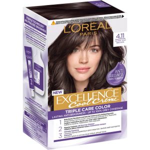 L'Oréal Paris Excellence Creme Hair Color 4.11 Ultra Ash Brown & Magic Retouch Brown Instant Root Concealer Spray 1 pcs+ 75 ml
