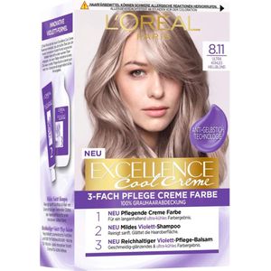 L'Oréal Paris - Excellence Cool Crème 8.11 - Haarkleuring - Ultra Koel Lichtblond - Set van 3