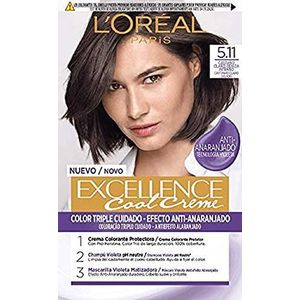 Permanente kleurcrème L'Oreal Make Up Excellence Cool 5.11-castaño claro ceniza intenso
