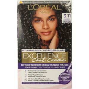 L’Oréal Paris Excellence Cool Crème 3.11 - Ultra As Donkerbruin - Permanente Haarverf
