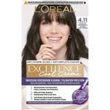 L'Oréal - Excellence Cool Crème - Permanente Crèmekleuring - 4.11 - Ultra As Middenbruin - 6x