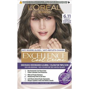 L'Oréal Paris Excellence Cool Crème Ultra As Donkerblond 6.11 - Permanente Haarkleuring