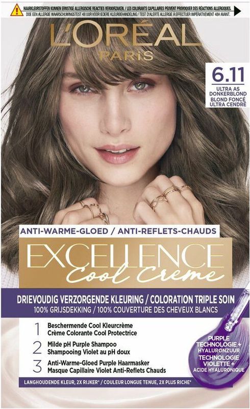 L'Oréal Paris Excellence Cool Crème Ultra As Donkerblond 6.11 - Permanente Haarkleuring