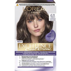 6x L'Oréal Excellence Cool Cream 6.11 - Ultra Ash Donkerblond