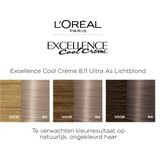 L'Oréal Paris Excellence Cool Crème Ultra Licht Asblond 8.11 - Permanente Haarkleuring
