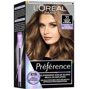 L'Oréal Paris Préférence Cool Blondes Nr. 7.1 - Kühles Mittelblond Haarkleur, 1 st