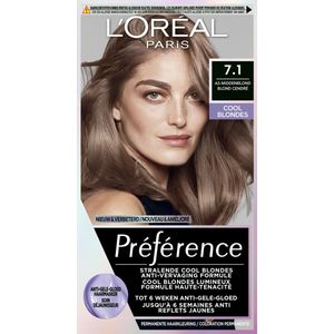 L'Oréal Paris Préférence Cool Blondes As Middenblond 7.1 - Permanente Haarkleuring