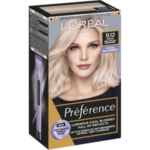 L'Oréal Paris - Préférence - Haarkleuring - Cool Blondes 9,12 - Dekt 100% Grijs Haar