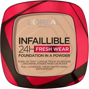 3x L'Oréal Infaillible 24H Fresh Wear Foundation Poeder 130 True Beige 8 gr