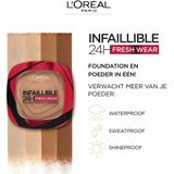 3x L'Oréal Infaillible 24H Fresh Wear Foundation Poeder 180 Rose Sand 8 gr