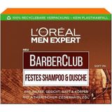 L'Oréal Men Expert Vaste shampoo voor mannen, XL-zeepstuk voor het reinigen van lichaam, haar en baard, met verzorgend cederhoutoliecomplex, Barber Club, 1 x 80 g
