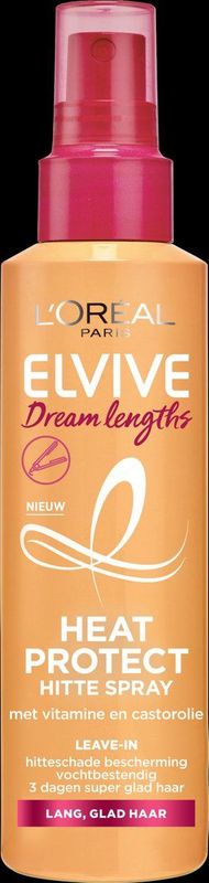 L’Oréal Paris Elvive Dream Lengths Heat Protect Hittespray - Lang, Beschadigd Haar - 230°C Hittebescherming - 150ml