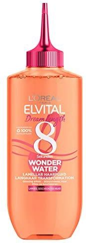 L'Oréal Paris Elvital Haarkur für geschmeidiges Haar, Ohne Silikone, Ohne Einwirkzeit zum Ausspülen, Dream Length 8 Sekunden Wonder Water Lamellar Haarfluid, 1 x 200 ml