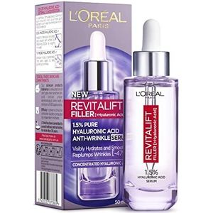 L'Oréal Paris Hyaluron Serum, Revitalift Filler, anti-aging gezichtsverzorging, anti-rimpel, met 1,5% puur hyaluronzuur en vitamine C, 50 ml