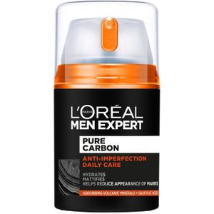 L'Oréal Paris Men Expert Exfoliërende Anti-puistjes Gezichtscrème met Zuivere Houtskool 50 ml