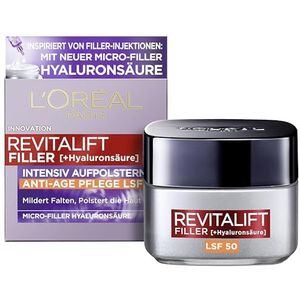 L’Oréal Paris Revitalift Filler anti-aging dagcrème SPF 50 met hyaluronzuur Gezichtscrème 50 ml Dames