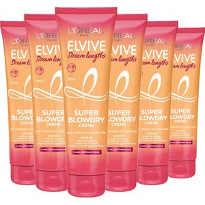 L’Oréal Paris Elvive Dream Lengths Blowdry Cream - Lang, Beschadigd Haar - 6 x 150ml