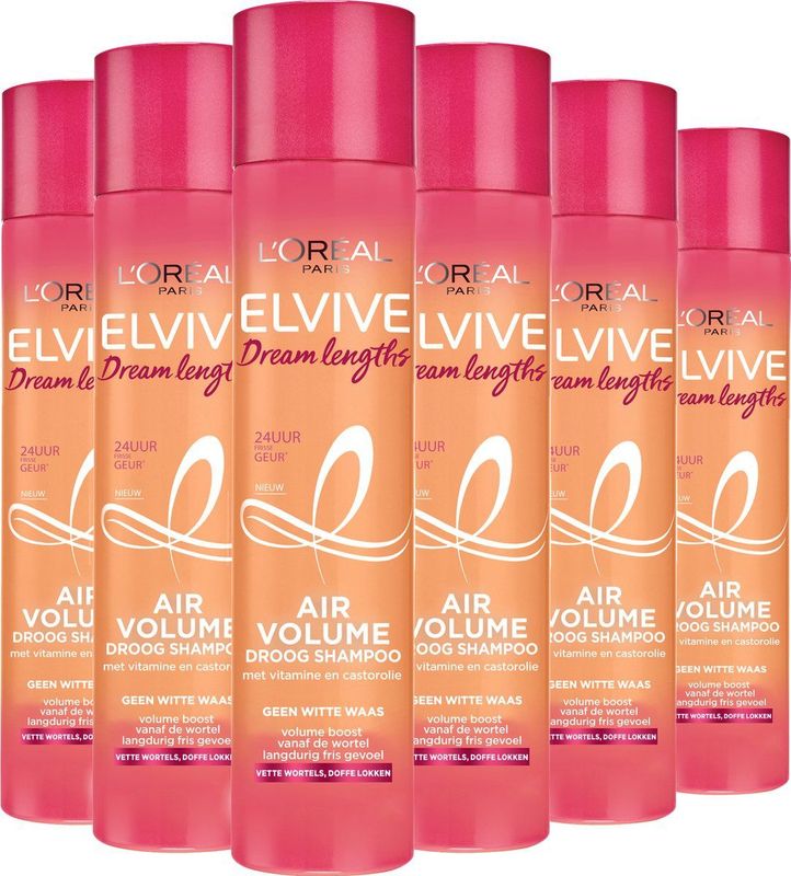 L’Oréal Paris Elvive Dream Lengths Droogshampoo - Lang, Beschadigd Haar - 6 x 200 ml