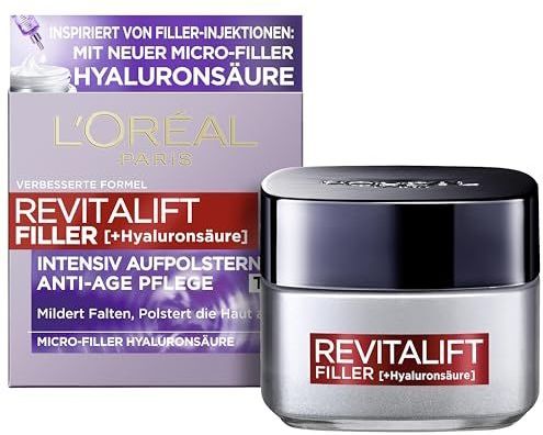 L'Oréal Paris Revitalift Filler [+Hyaluronsäure] Intensiv Aufpolsternde Anti-Age Dagcrème, Paars, 50 ml