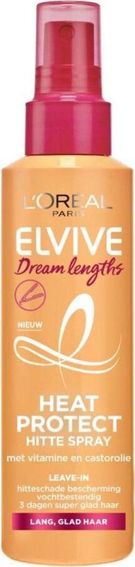 L’Oréal Paris Elvive Dream Lengths Heat Protect Hittespray - Lang, Beschadigd Haar - 230°C Hittebescherming - 6 x 150ml