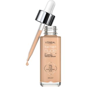 L'Oréal Paris True Match Nude Volumegevend Getint Serum Foundation met hyaluronzuur - 2-3 Light - 30ml - Vegan