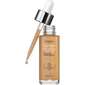 L'Oréal Paris True Match Nude Volumegevend Getint Serum Foundation met hyaluronzuur - 5-6 Medium Tan - 30ml - Vegan