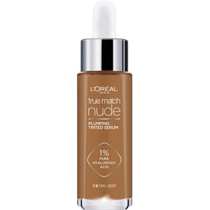 L'Oréal Paris True Match Nude Volumegevend Getint Serum Foundation met hyaluronzuur - 7-8 Tan Deep - 30ml - Vegan