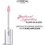 L'Oréal Paris - Plumping & Moisturizing Effect Lip Gloss - verrijkt met hyaluronzuur - Brilliant Signature Lip Plump - kleur 402: I soar